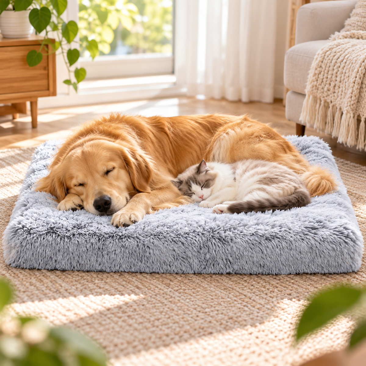 Long Plush Pet Bed / Cushion