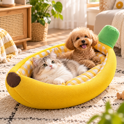 Banana-Shaped Breathable Pet Bed