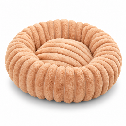 Round Faux Rabbit Fur Pet Bed