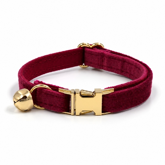Velvet Pet Collar with Bell